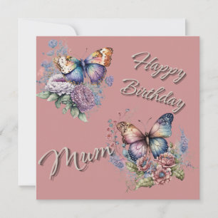 Carte Papillons joyeux maman d'anniversaire