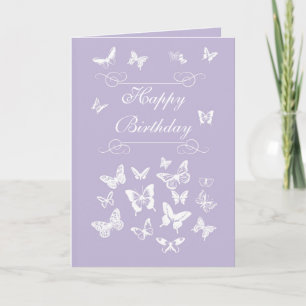 Carte Papillons Lavande Joyeux anniversaire