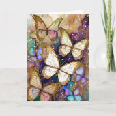 Carte papillons marron et bleu (Devant)