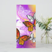 Carte Papillons Monarque sur Arrière - plan pourpre (Debout devant)