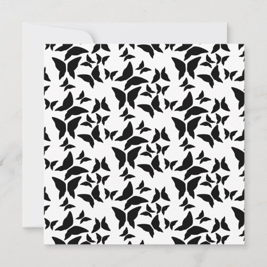 Carte Papillons noirs dispersés Enregistrer la date (Dos)