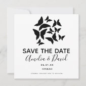 Carte Papillons noirs dispersés Enregistrer la date (Devant)