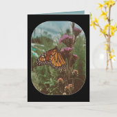 Carte papillons orange (Fleur jaune)