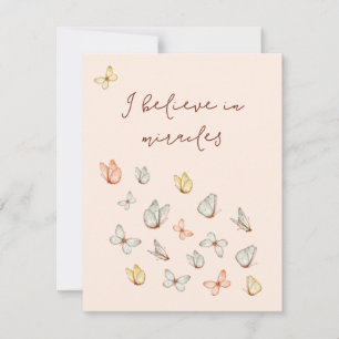 Carte Papillons rose Joli Et Fraîchement Moderne