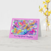 Carte Papillons roses de fille spéciale (Fleur jaune)