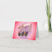 Carte Papillons Unicorne blanc Imaginaire Horse Note Car (Devant)