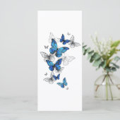 Carte Papillons volants bleus Morpho (Debout devant)