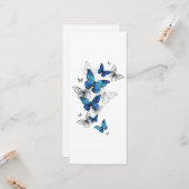 Carte Papillons volants bleus Morpho (Devant/Arrière en situation)