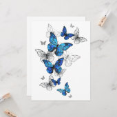 Carte Papillons volants bleus Morpho (Devant/Arrière en situation)