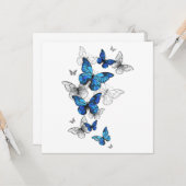 Carte Papillons volants bleus Morpho (Devant/Arrière en situation)
