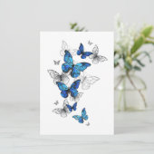 Carte Papillons volants bleus Morpho (Debout devant)