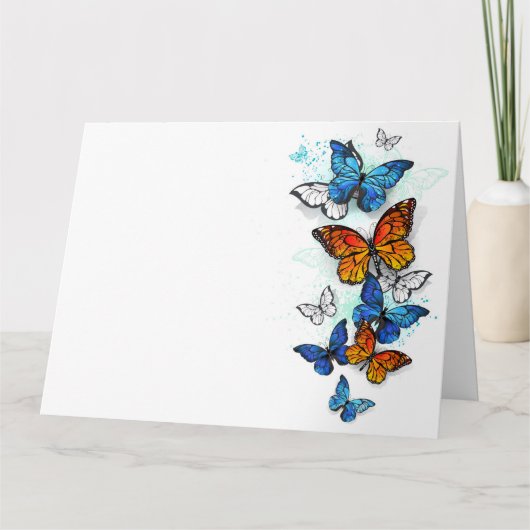 Carte Papillons volants Morpho et Monarch (Devant)