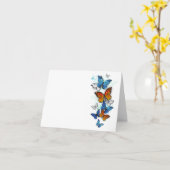Carte Papillons volants Morpho et Monarch (Fleur jaune)