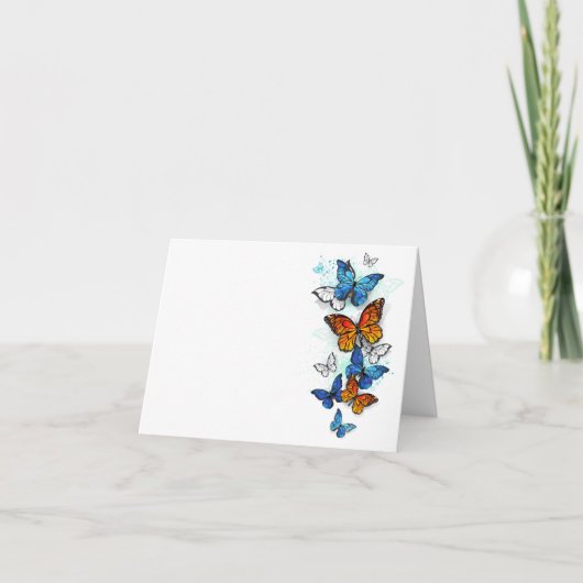 Carte Papillons volants Morpho et Monarch (Devant)