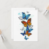 Carte Papillons volants Morpho et Monarch (Devant/Arrière en situation)