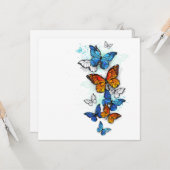 Carte Papillons volants Morpho et Monarch (Devant/Arrière en situation)