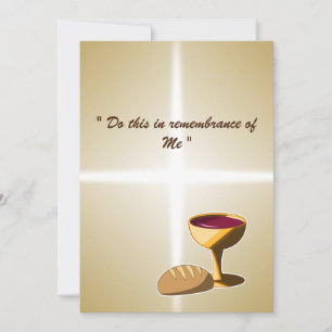 Carte Pâque de Pâques Pain et vin Sainte Communion