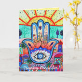 Carte Pâque heureuse (Fleur jaune)