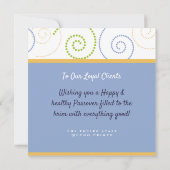 Carte Pâque Seder Jérusalem Swirl Hébreu Salutation (Dos)