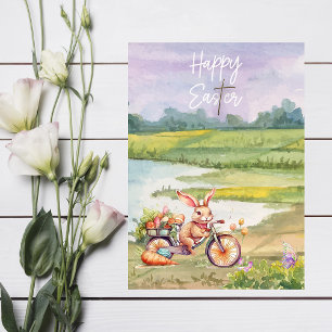 Carte Pâques aquarelle joyeuse