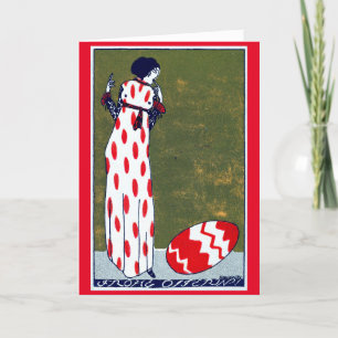Carte Pâques Art Nouveau