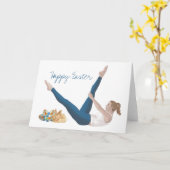 Carte Pâques aux Pilates (Fleur jaune)