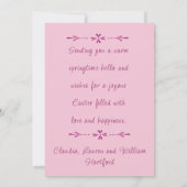 Carte Pâques Azalées Roses et dentelle (Dos)