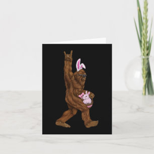 Carte Pâques Bigfoot Bunny Dans Un Panier Est Amusant Po
