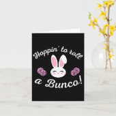 Carte Pâques Bunco Hoppin Roulez Un Bunco Dice Bunny (Fleur jaune)