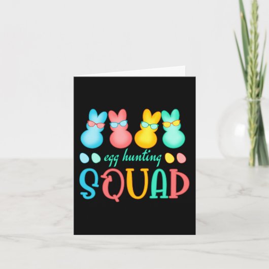 Carte Pâques Bunnies Oeufs chasse Squad filles garçons h (Devant)