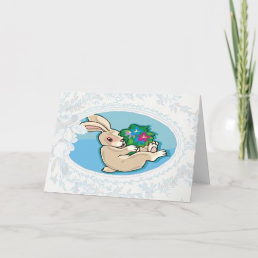 Carte Pâques Bunny Joueuse (Devant)