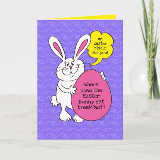 Carte Pâques Bunny's IHOP Breakfast Riddle For Kids Card (Devant)
