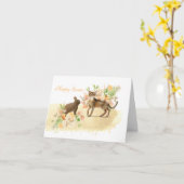 Carte Pâques Chat et Lapin Cute Du Chat (Fleur jaune)