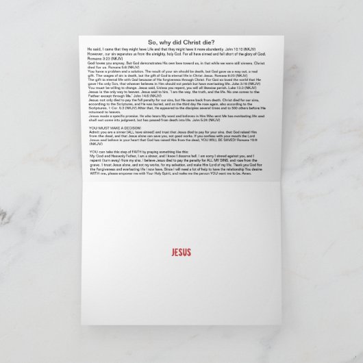 Carte Pâques Chrétienne Avec Message Évangile (Intérieur)