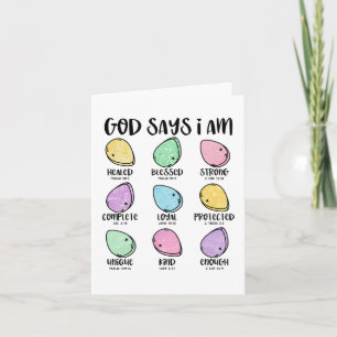 Carte Pâques chrétiennes inspirantes "Dieu dit que je su