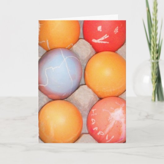 Carte Pâques "Couper un oeuf de Pâques" (Devant)