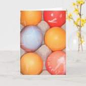 Carte Pâques "Couper un oeuf de Pâques" (Fleur jaune)