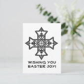 Carte Pâques Croix Copte en noir et blanc (Debout devant)