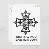 Carte Pâques Croix Copte en noir et blanc (Devant / Derrière)