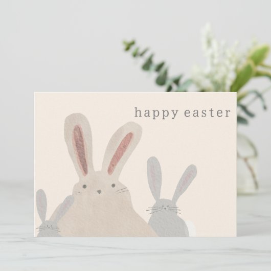 Carte Pâques de Bunny Cute (Debout devant)