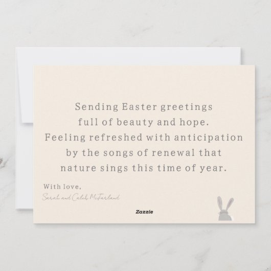 Carte Pâques de Bunny Cute (Dos)