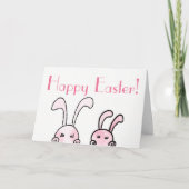 Carte Pâques Deux Bunnies (Devant)