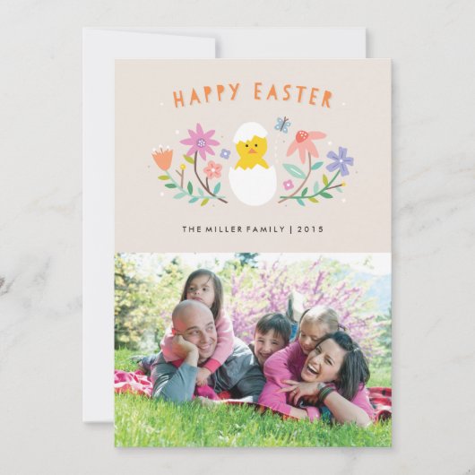 Carte Pâques éclos - Beige (Devant)