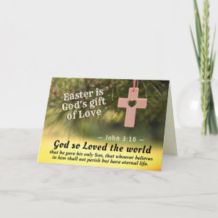 Carte Pâques Écriture Jean 3:16 Dieu aima tant le monde