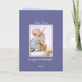 Carte Pâques 'Enfant Avec Son Lapin' (Dos)