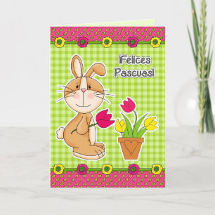 Carte Pâques Felices Pascuas en espagnol