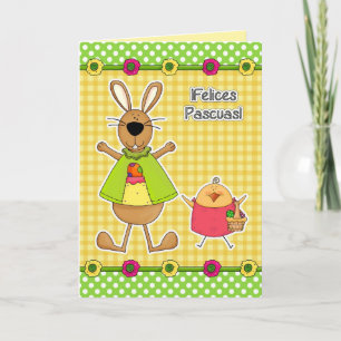 Carte Pâques Felices Pascuas en espagnol