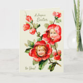 Carte Pâques filles douces Fleurs enfants imaginaire CC1 (Devant)