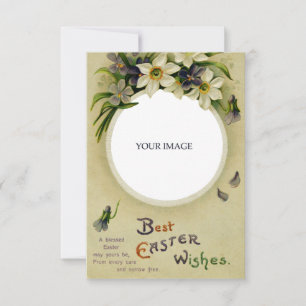 Carte Pâques Floral Meilleurs voeux Vintage victorien