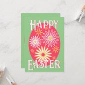 Carte Pâques Floral Moderne (Devant/Arrière en situation)